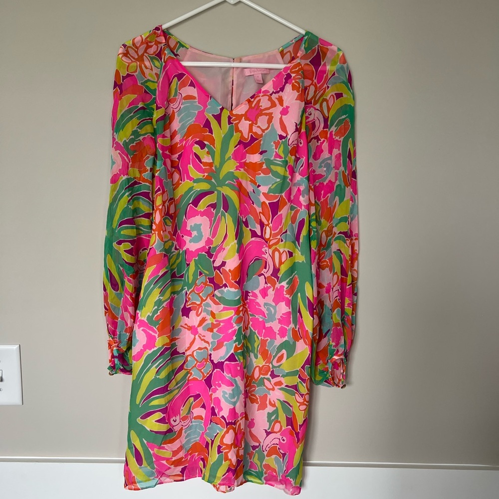 Floral V-Neck Long Sleeve Dress